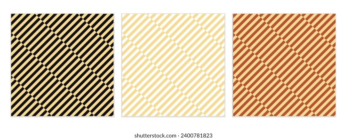 abstract seamless set of cream diagonal illusion line pattern vector perfect for banner poster.