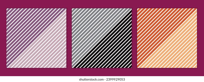 conjunto abstracto y sin fisuras del patrón diagonal de dos líneas de color perfecto para el afiche del cartel.