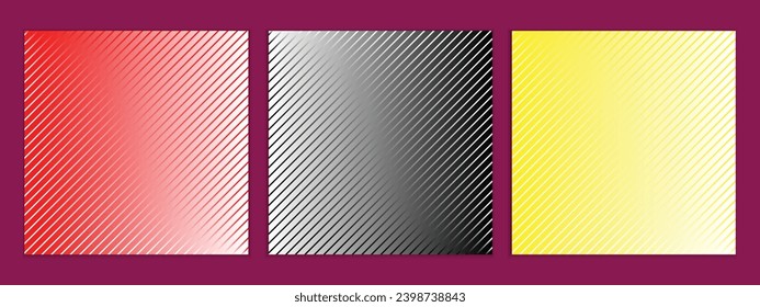 abstract seamless set of gradient diagonal line pattern perfect for banner poster.