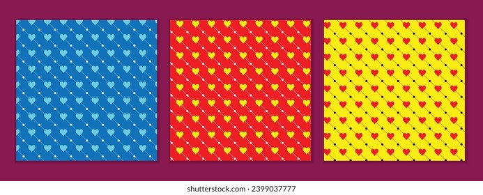 abstract seamless set of heart and dot pattern perfect for banner poster.