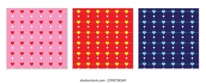 abstract seamless set of heart pattern perfect for banner poster.
