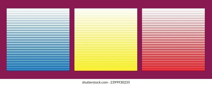 abstract seamless set of horizontal big to small line pattern perfect for banner poster.