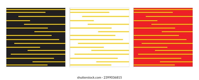 abstrakter, nahtloser Satz von horizontalen gelben Linien Muster perfekt für Banner-Poster.