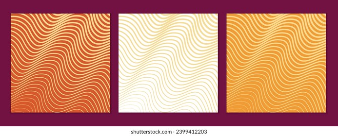 abstract seamless set of saffron wave line pattern art perfect for banner poster.