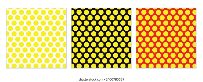 conjunto abstracto y sin fisuras del vector de patrón de puntos amarillos perfecto para afiche de pancartas.