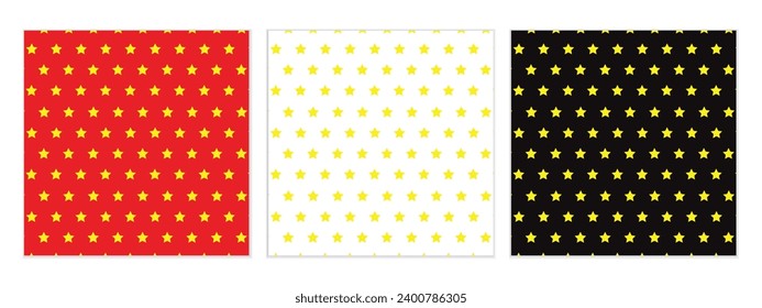 conjunto abstracto y sin fisuras de arte de estrellas amarillas perfecto para afiches de pancartas.