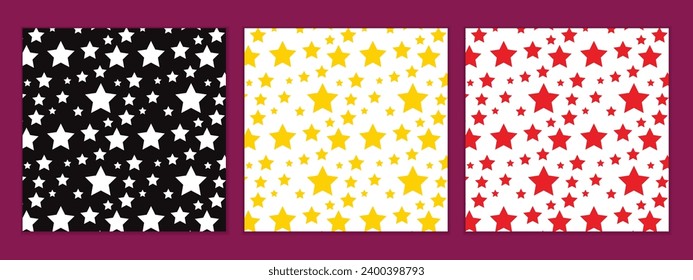 abstract seamless set of yellow white red star pattern perfect for banner poster.