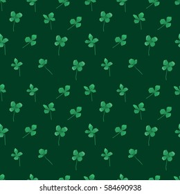 Abstract seamless shamrock pattern - Saint Patrick's Day. Background vector with clover. Nature illustration.