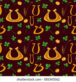 Abstract seamless shamrock pattern - Saint Patrick's Day. Vector background with clover.