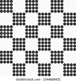Abstract seamless small circles pattern. Groups of circles. Modern stylish texture. Vector monochrome background.