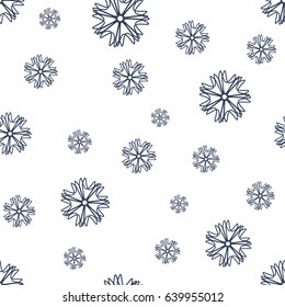 Abstract seamless snowflakes pattern - vector illustration.