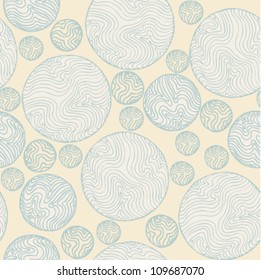 Abstract seamless spiral pattern. Light retro texture