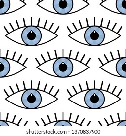 Abstract seamless sport eyes pattern for girls, boys. Creative sport vector pattern with psychodelic eyes. Funny eyes pattern for textile and fabric. Fashion sport style. Background for kids, girls