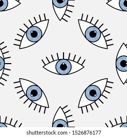 Abstract seamless sport eyes pattern for girls, boys. Creative sport vector pattern with psychodelic eyes. Funny eyes pattern for textile and fabric. Fashion sport style. Background for kids, girls