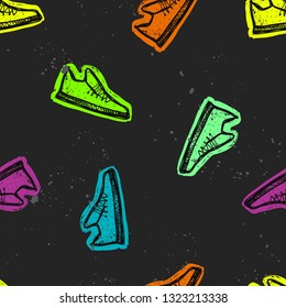 Abstract seamless sport shoes pattern