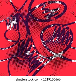 Abstract seamless sport space pattern for girls, boys. Creative sport space pattern with dots, lines  Funny sport wallpaper for textile and fabric. Fashion space pattern style.