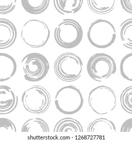 Abstract seamless spotted pattern. Ink illustration. Grunge stained elements. Stock vector.