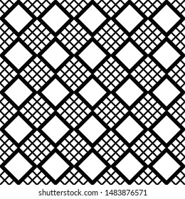 Abstract seamless square pattern background design - monochrome vector illustration