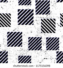 Abstract seamless square sport pattern for girls, boys, clothes. Creative sport vector background with geometric figures, stripes. Funny sport pattern for textile and fabric. Fashion pattern style