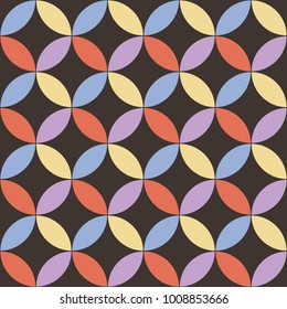 Abstract seamless star geometric pattern like leaves and flowers. Vector endless illustration