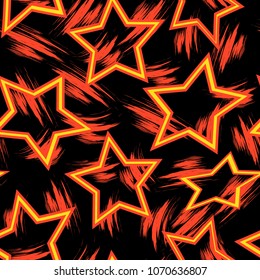 Abstract seamless stars pattern. Grunge urban background for girls, boys, childish, fashion and sport clothes. 