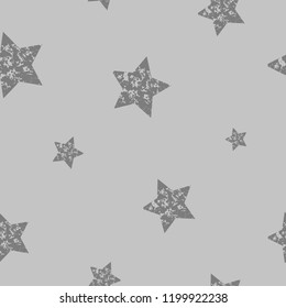 Abstract seamless stars pattern. monochrome repeated backdrop for textile, clothes, wrapping paper. 