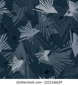 Abstract Seamless Stars Pattern. Monochrome Military Endless Ornament. Camouflage Repeat Print With Star Shape. Cover Boy Ornament. Grunge Repeated Background