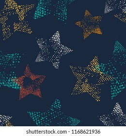 Abstract seamless stars pattern. Repeated backdrop for textile, clothes, wrapping paper 