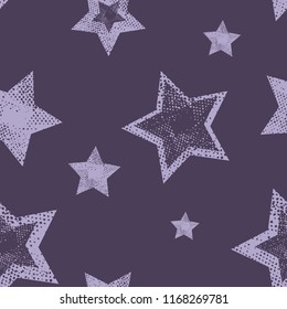 Abstract seamless stars pattern. Textured repeated backdrop for textile, clothes, wrapping paper 
