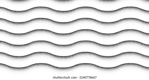 Abstract seamless stippled halftone waves pattern. wavy dots pattern background