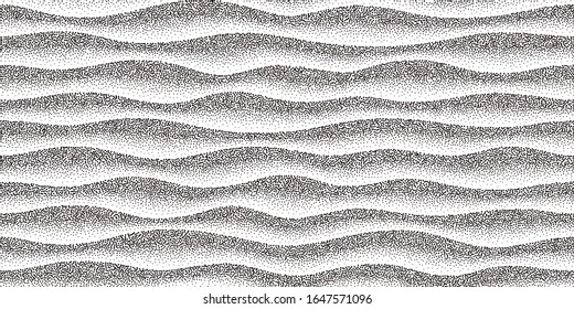 Abstract seamless stippled halftoned waves pattern. Eps8. RGB. Global color
