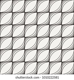 Abstract seamless stripe geometric pattern like leaves and flowers. Vector endless illustration