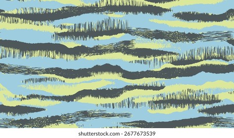 Abstrato padrão de listras sem costura criado com traços de pincel desenhados à mão, ótimo para vestuário, decoração interior, gráficos de mídia social, fundos do site e projetos comerciais criativos.
