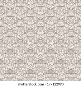 abstract seamless striped beige wave pattern. vector illustration 