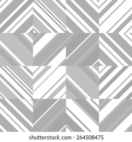 Abstract seamless striped bright geometric pattern in grey colors.