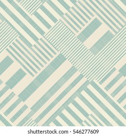 Abstract seamless striped geometric pattern on texture background in turquoise and beige. Endless pattern can be used for ceramic tile, wallpaper, linoleum, textile, web page background.