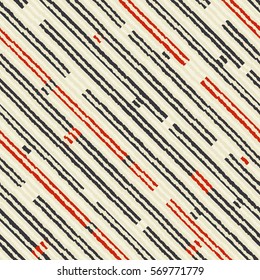 Abstract seamless striped geometric pattern on texture background in retro colors. Endless pattern can be used for ceramic tile, wallpaper, linoleum, textile, web page background.