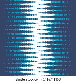 Abstract seamless striped pattern. The image is scattered into particles. Fluctuations of geometric shapes. Wave distortion.