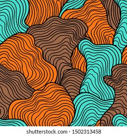 Abstract seamless stripes pattern. Background with wavy lines.