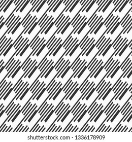 Abstract seamless stripped pattern. Parallel diagonal lines of different thickness. Modern stylish texture.Regularly repeated geometric shapes. Vector monochrome background.