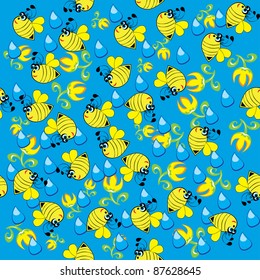 Abstract seamless structure with bees