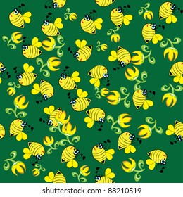 Abstract seamless structure with bees