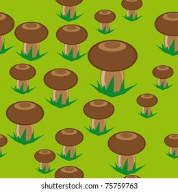 Abstract seamless structure with mushroom. Illustration.