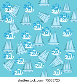 Abstract seamless structure with yacht