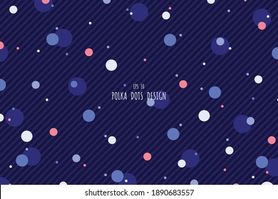 Resumen de estilo transparente de la plantilla de círculo de la moda del tema azul del punto polka. Diseño de fondo de póster de elementos redondos multicolor. vector de ilustración eps10