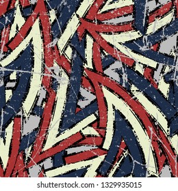 Abstract seamless stylish pattern with arrows, directions. Street style. For your design