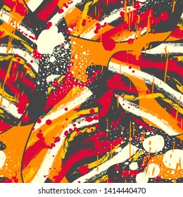 Abstract seamless stylish pattern with grunge elements. Street style. For your design