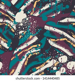 Abstract seamless stylish pattern with grunge elements. Street style. For your design