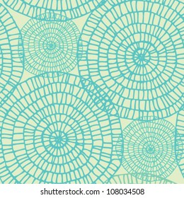 Abstract Seamless Summer Swirl Lace Pattern. Circle Texture On Light Retro Background