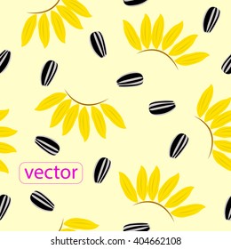 abstract seamless with sunflower seeds, background for summer ideas